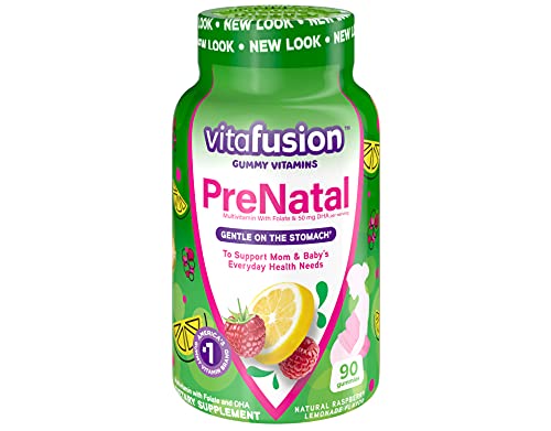 Vitafusion Prenatal DHA and Folic Acid Gummy Vitamins, 180 Count (Pack of 2)