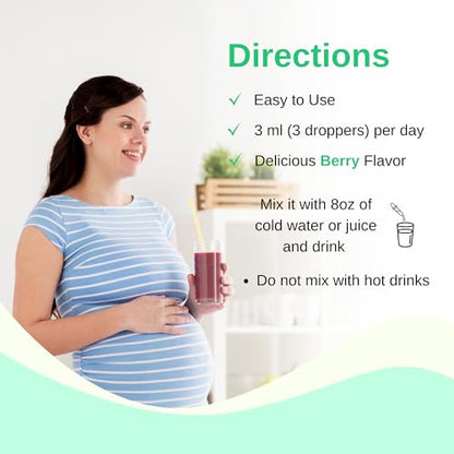 Prenatal + Postnatal liposomal Liquid Drops with Iron | 30 Day Supply | 3 FL Oz | Non-GMO