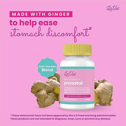 LaVie Prenatal Vitamins with Ginger, DHA, Folic Acid, & Iron - Pregnancy Must Haves for Baby's