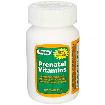 Rugby Prenatal Vitamins, 100 Count
