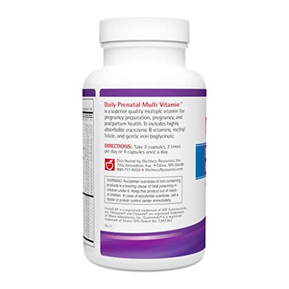Wellness Resources Daily Prenatal Multi Vitamin - High Absorption Methyl Folate, Coenzyme B Vitamins