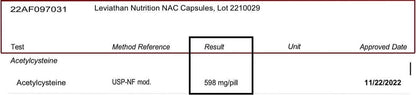 Leviathan Nutrition NAC Supplement N-Acetyl Cysteine for Lung, Liver, Immune Support - Potent Antioxidant Support to Boost Glutathione Levels 600mg, 120 Capsules