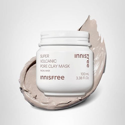 Innisfree Super Volcanic Clay Mask, Premium Korean Skincare with AHA and Natural Clusters for Deep Pore Detox, Gentle Exfoliation, Oil Control