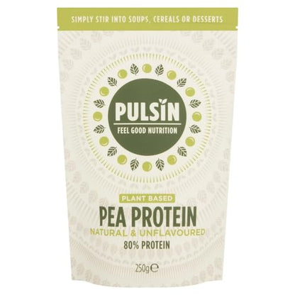 Pulsin - Unflavoured Vegan Pea Protein Powder - 250g - 8.0g Protein, 0g Carbs, 41 Kcals Per Serving