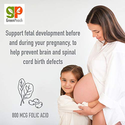 Liquid Prenatal Vitamins with Iron - Natural Folate, Calcium Supplement, Vitamin D, E, B6, Biotin