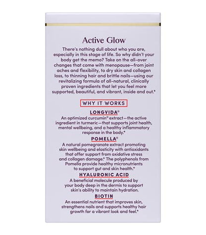 Womaness Active Glow Hair Skin and Nails Vitamins - Biotin, Longvida Curcumin & Hyaluronic Acid