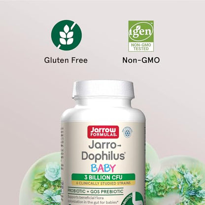 Jarrow Formulas Baby’s Jarro-Dophilus + GOS Supplement - 3 Billion CFU Per Serving - Multi-Strain