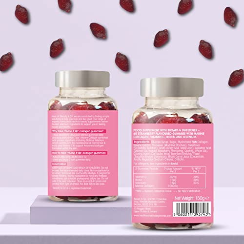 Beauty & Co Collagen Gummies by - 120 Marine Collagen Gummies with Biotin, Vitamin C & Selenium (120)