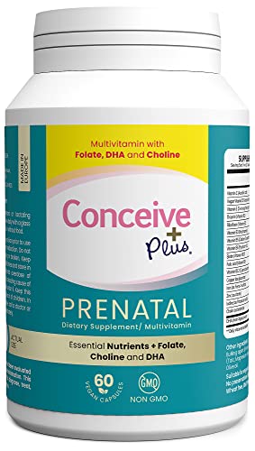 CONCEIVE PLUS Prenatal Vitamins for Women - DHA, Choline + Folate, Healthy Pregnancy