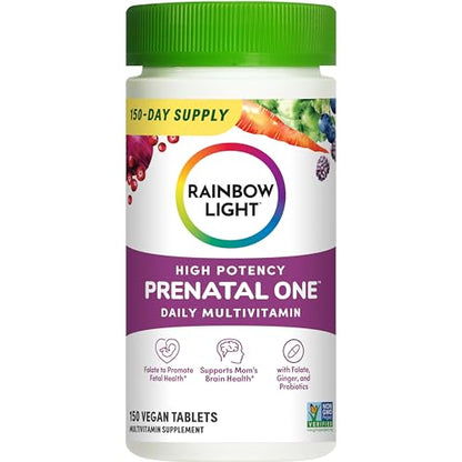 Rainbow Light Prenatal One High Potency Daily Multivitamin with Folate, Ginger and Probiotics