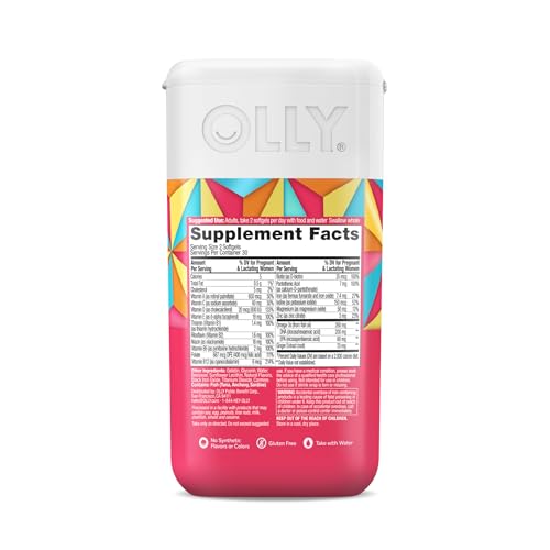 OLLY Ultra Strength Prenatal Multivitamin Softgels, Supports Healthy Growth, Brain Developmentment