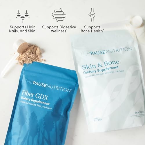 The 'Pause Life Fiber GDX + Skin & Bone Bundle, Fiber & Collagen Powders | Chia, psyllium & ancient grain fiber blend paired with Verisol & Fortibone collagen peptides & hyaluronic acid. Gluten free.