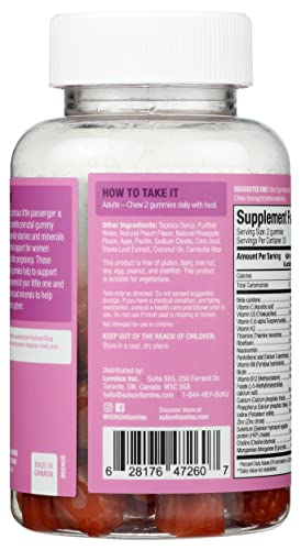 Suku Vitamins The Complete Prenatal Gummies Peach & Pineapple Flavour, Sugar Free, 60 Pieces