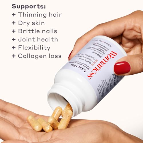 Womaness Active Glow Hair Skin and Nails Vitamins - Biotin, Longvida Curcumin & Hyaluronic Acid