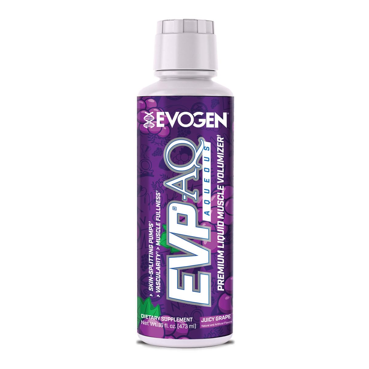 Evogen EVP AQ Liquid Glycerol | Muscle Volumizer | Unflavored | 16 Fl Oz | S7 nitric oxide blend with betaine anhydrous for pumps, vascularity, fullness and hydration; low-stim and clean