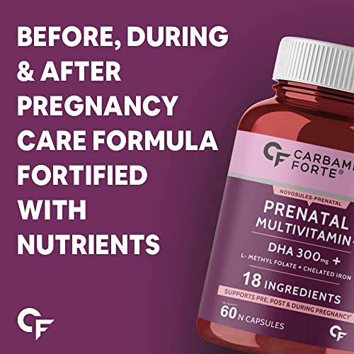 Roti Prenatal Multivitamin for Pregnancy with 300mg DHA & 18 Ingredients - 60 Capsules