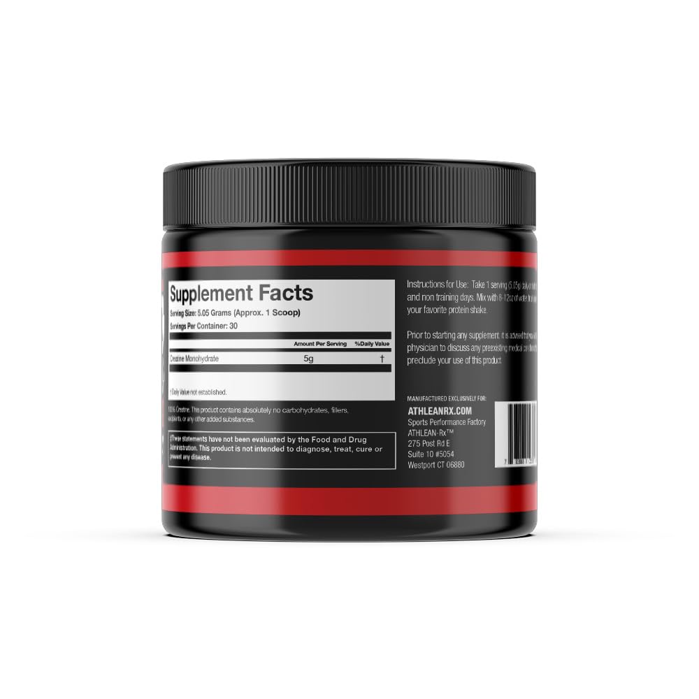 ATHLEAN-X X-CREATINE Pure Micronized Creatine Monohydrate Powder - Supports Muscle Strength, Power, and Recovery - Gluten-Free, Non-GMO, Performance Enhancing Supplement (90 Servings)