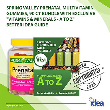 Spring Valley Prenatal Multivitamin Gummies, 90 Ct Bundle with Exclusive Vitamins & Minerals
