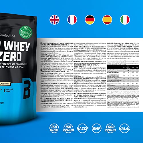 BioTechUSA Iso Whey Zero, Lactose, Gluten, Sugar Free, Premium Whey Protein Isolate, 500 g