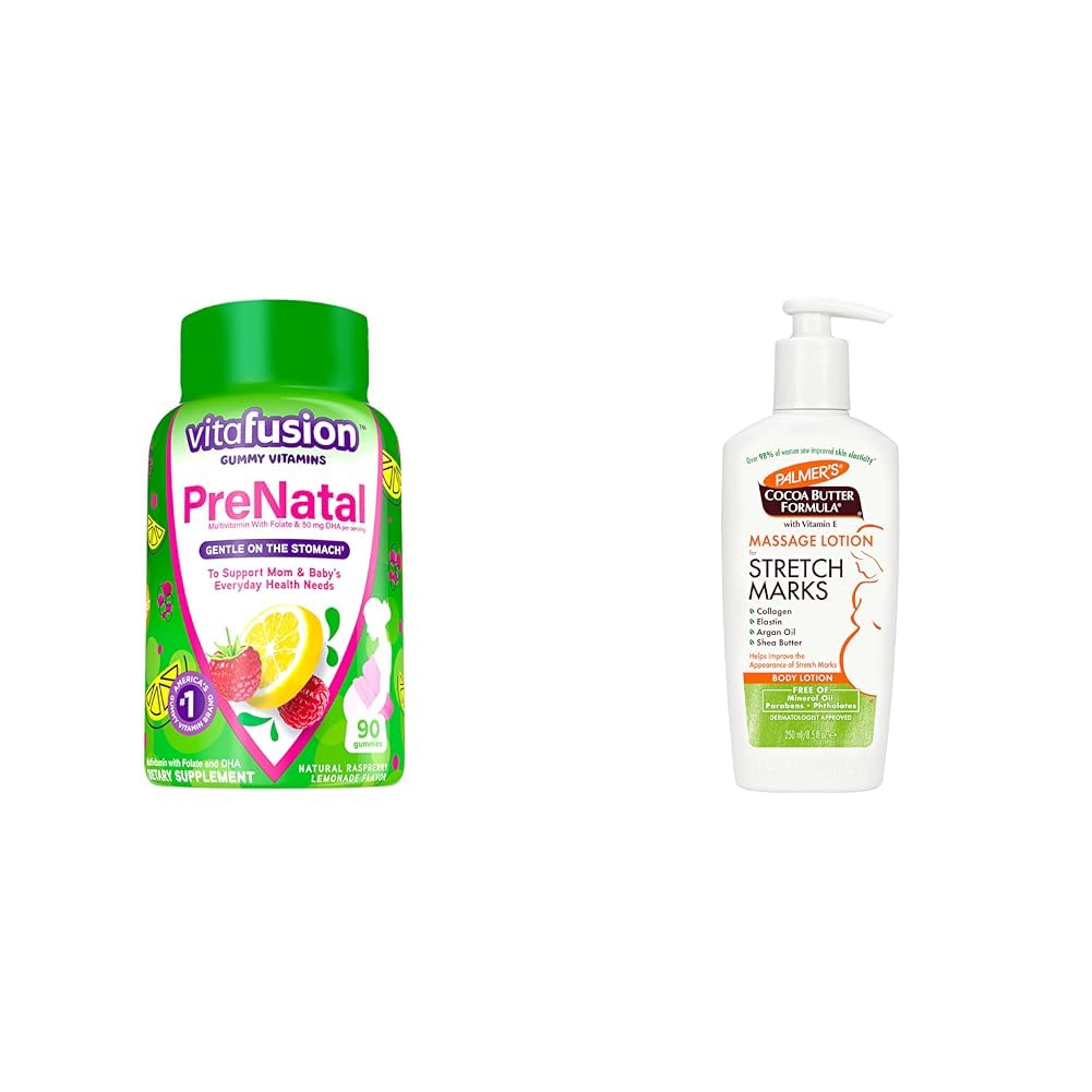Vitafusion PreNatal Gummy Vitamins, Raspberry Lemonade Flavored, Pregnancy Vitamins & Palmer's