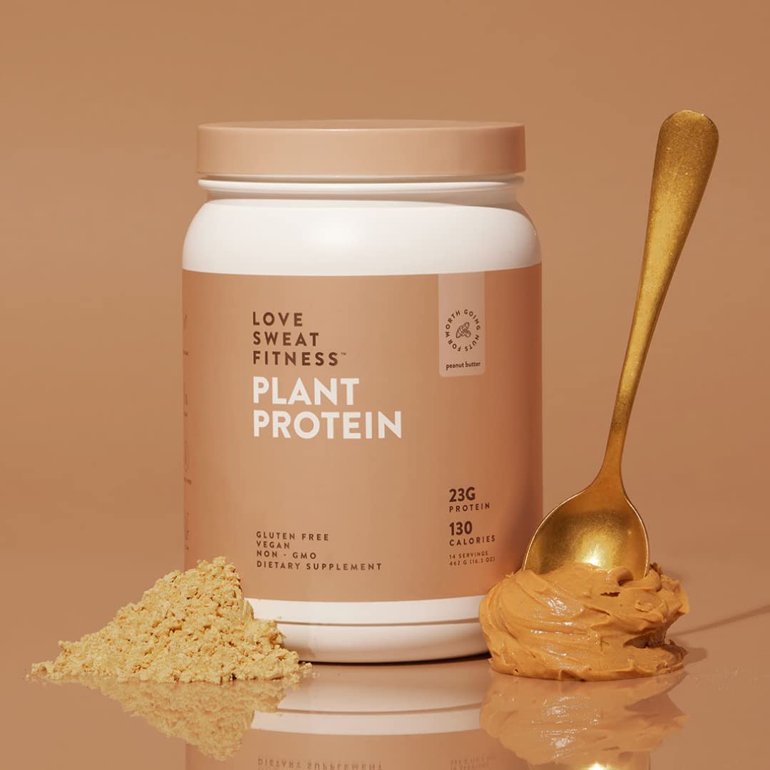 Love Sweat Fitness Organic Vegan Protein Powder for Women | 20g Plant Protein | No Bloat, No Chalk | Vanilla | Sugar Free, Gluten Free, Non-GMO | 28 Servings