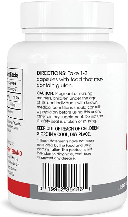 Silver Fern Gluten Comfort with Tolerase G - 1 Bottle - 60 Capsules | Digestive Enzyme Made Specifically to Break Down and Digest Gluten Protein