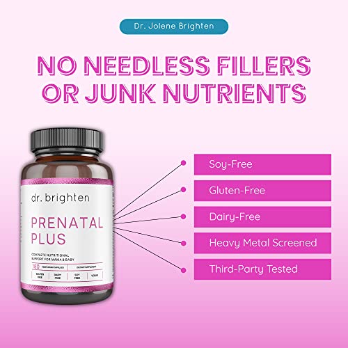 Dr. Brighten Prenatal Plus and Magnesium Plus Dietary Supplements Bundle - Non-GMO, Vegan