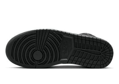 Black Air Jordan 1 Mid Trainers by Nike