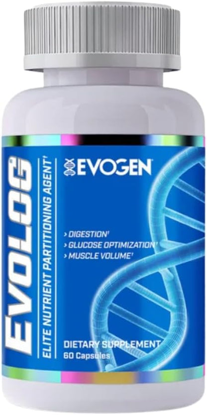 Evogen Evolog Glucose Disposal Agent | Nutrient Partitioning | 60 Capsules | Glucevia, GlucoVantage and R-alpha lipoic acid with EVOZYME enzymes to optimize carb utilization and muscle fullness