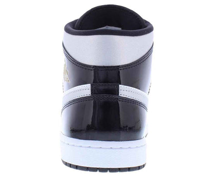 Nike Air Jordan 1 Mid SE Mens Trainers HV0789 Sneakers Shoes (UK 9 US 10 EU 44, Black Metallic Silver White 010)