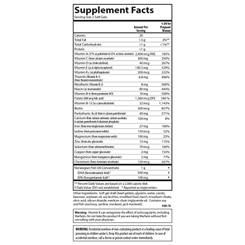 Carlson - Prenatal, Multiple with DHA & Vitamin D3, Pregnancy Health, Fetal Development & Immune