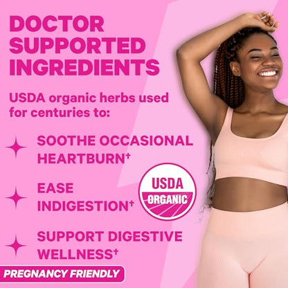 Pink Stork Heartburn Tea: Lemon Mint, 100% Organic, Heartburn Pregnancy Relief
