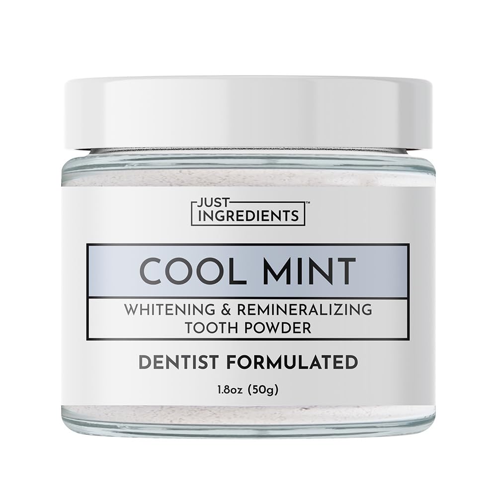 Just Ingredients Remineralizing Tooth Powder - Fluoride-Free, Whitens, Vegan, Clean - 1 oz Whitening