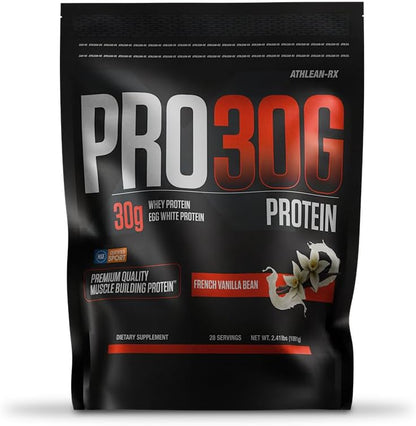 ATHLEAN-X PRO-30G, Premium Whey Protein Isolate Powder, French Vanilla Bean, Gluten-Free, Low Sugar, 30g of High Protein Powder for Muscle Recovery & Growth