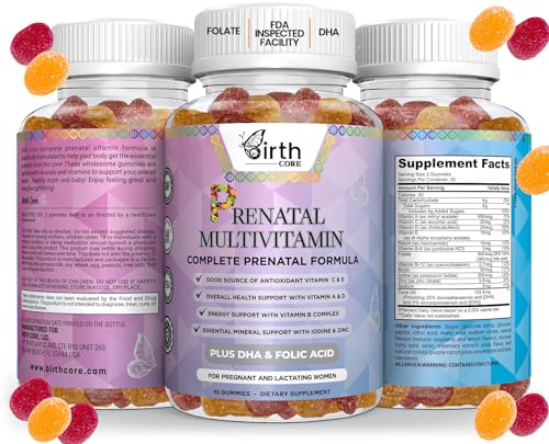 Prenatal Vitamins, Fetal Development, Folate, DHA, CoQ10, Daily Multivitamin Gummy, Folic Acid