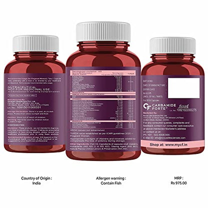 Roti Prenatal Multivitamin for Pregnancy with 300mg DHA & 18 Ingredients - 60 Capsules