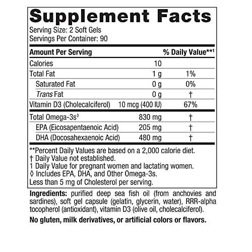 Nordic Naturals Prenatal DHA, Unflavored - 180 Soft Gels - 830 mg Omega-3 + 400 IU Vitamin D3