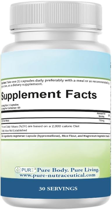 PURE® Irish Sea Moss 750mg - 60 Organic Capsules - Wildcrafted North Atlantic Superfood with 92 Essential Minerals - Thyroid, Immune & Energy Support - Made in the USA