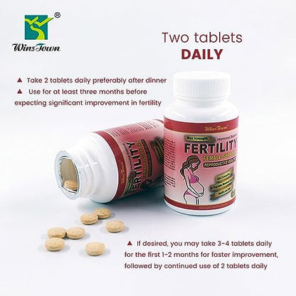 Wins Town Fertility Tablet for Women with Prenatal Vitamins, Female Fertility Supplement
