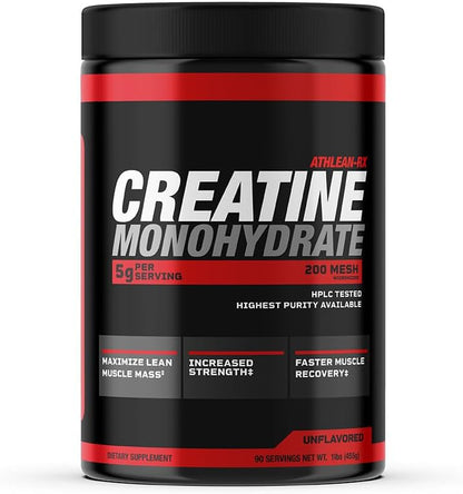 ATHLEAN-X X-CREATINE Pure Micronized Creatine Monohydrate Powder - Supports Muscle Strength, Power, and Recovery - Gluten-Free, Non-GMO, Performance Enhancing Supplement (90 Servings)