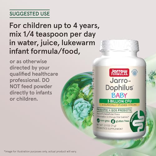Jarrow Formulas Baby’s Jarro-Dophilus + GOS Supplement - 3 Billion CFU Per Serving - Multi-Strain