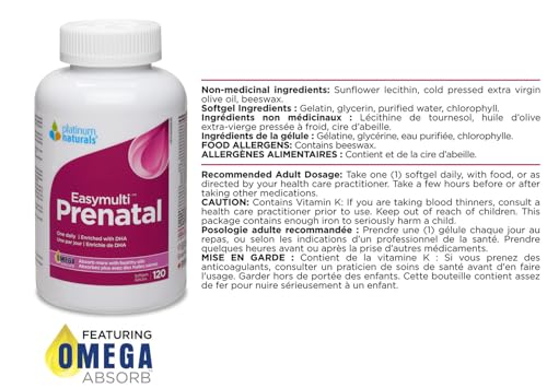 Platinum Naturals EasyMulti Prenatal, 120 CT