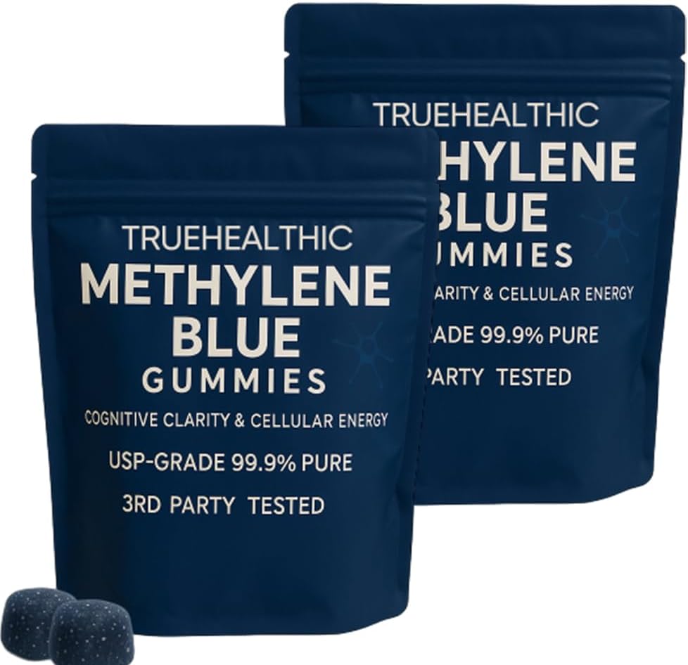 Methylene Blue Gummies, for Cognitive Support & Mental Focus, Clean 5mg of Methylene Blue Per Gummy, 99.9% Pure, Vegan, 60 Gummies