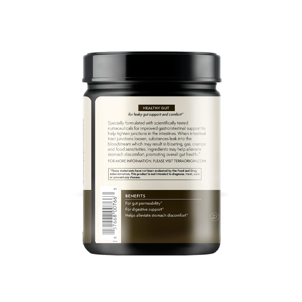 TERRA ORIGIN Healthy Gut Powder (Berry Flavor) |30-Servings with L-Glutamine, Zinc, Glucosamine, Slippery Elm Bark, Marshmallow Root and More!