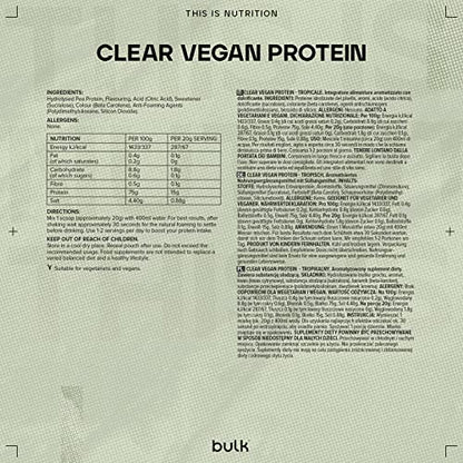 Bulk Clear Vegan Protein, Protein Powder Shake, Tropical, 300 g