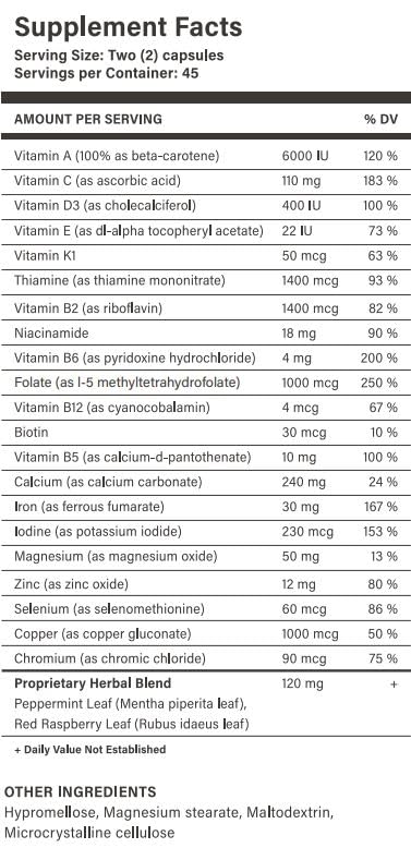 Prenatal Ease Stage 3, Third Trimester Multivitamin, Contains Methylfolate and Chromium, 45-Day Supply