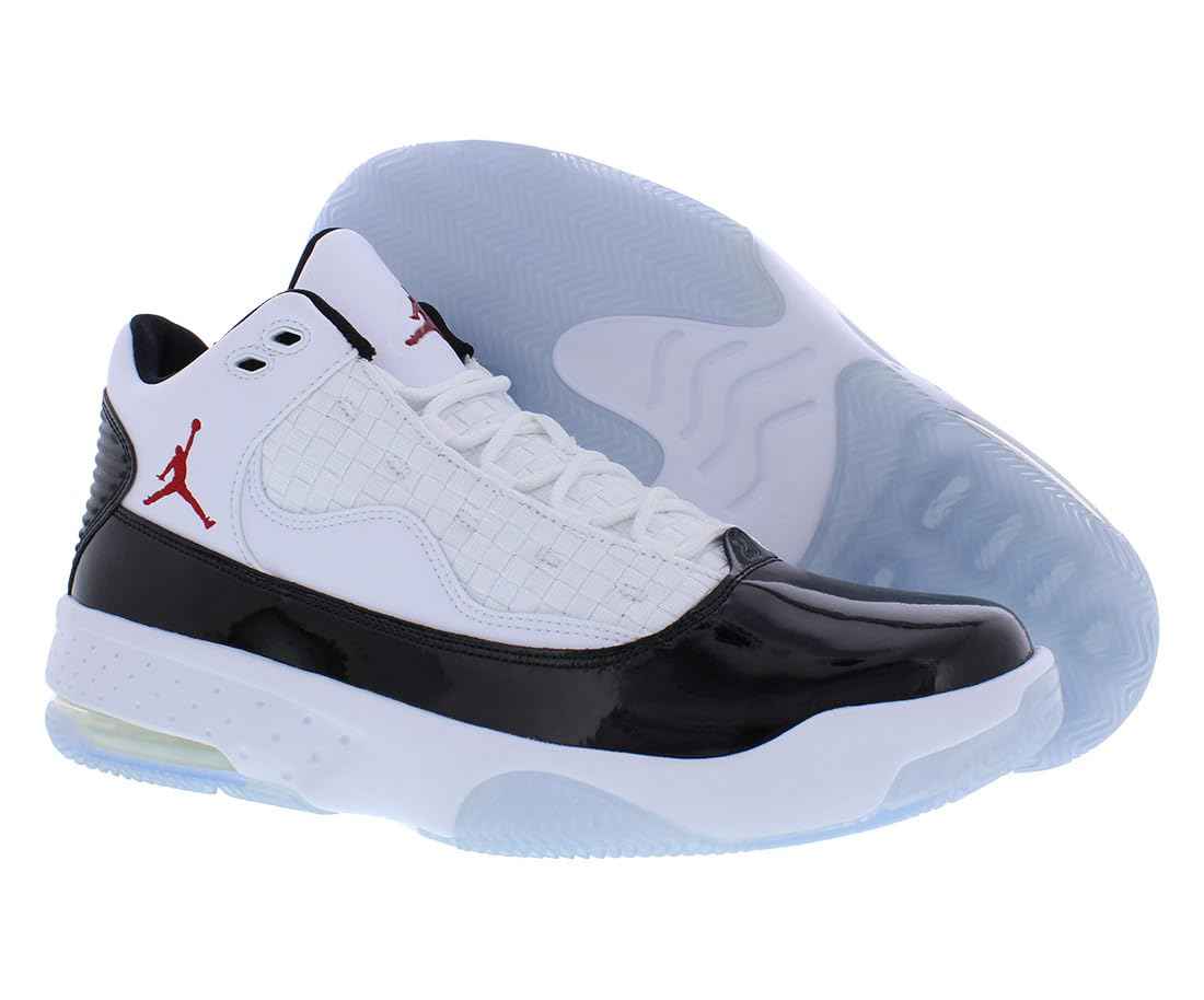 Nike Men's Jordan Max Aura 2 Basketball Shoe, White/Gym Red-Black, 11 M US