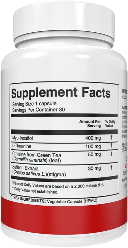 Silver Fern Stress Complex Supplement - with Caffeine - Sleep, Worry | Mood & More with Saffron Supplements, L-Theanine Supplement, and Myo inositol Natural Stress Relief Supplements 30 Servings