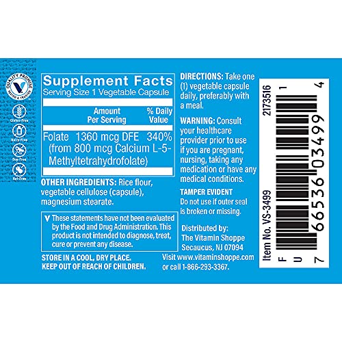 The Vitamin Shoppe Methylfolate for Women's Health - Prenatal Support & Baby Development