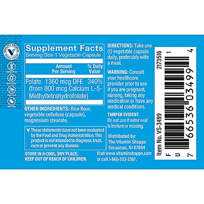 The Vitamin Shoppe Methylfolate for Women's Health - Prenatal Support & Baby Development